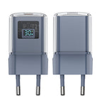 Acefast įkroviklis A53 PD 30W GaN USB-C su ekranu - pilkas