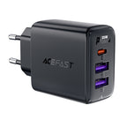 Acefast įkroviklis A57 PD 35W GaN 2 x USB-A + USB-C su 3 jungtimis - juodas