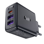 Acefast įkroviklis A57 PD 35W GaN 2 x USB-A + USB-C su 3 jungtimis - juodas