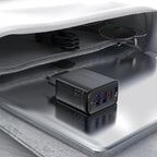 Acefast įkroviklis A57 PD 35W GaN 2 x USB-A + USB-C su 3 jungtimis - juodas
