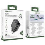 Acefast įkroviklis A57 PD 35W GaN 2 x USB-A + USB-C su 3 jungtimis - juodas