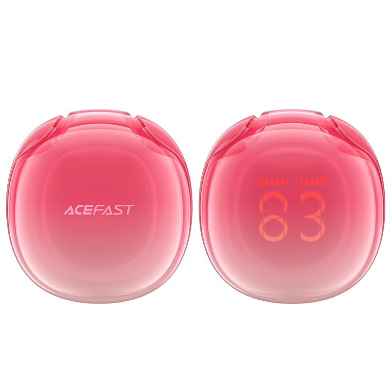 Acefast T9 Bluetooth 5.3 į ausis įdedamos belaidės ausinės – raudonos spalvos