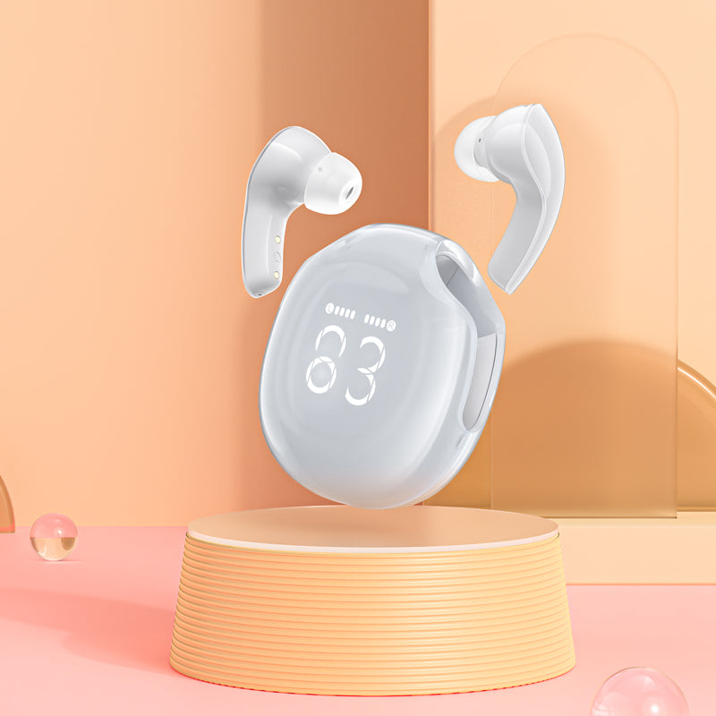 Acefast T9 Bluetooth 5.3 į ausis įdedamos belaidės ausinės – baltos