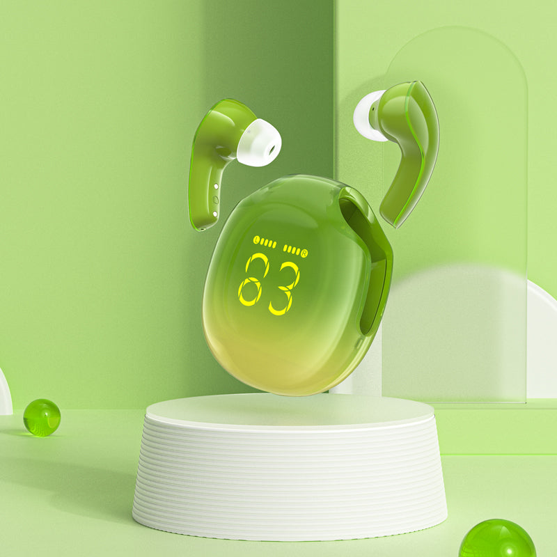Acefast T9 Bluetooth 5.3 į ausis įdedamos belaidės ausinės – žalios spalvos