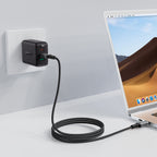 Acefast C1-09 USB-C / USB-C USB4 PD3.1 laidas 5A 1m - pilkai-juodas