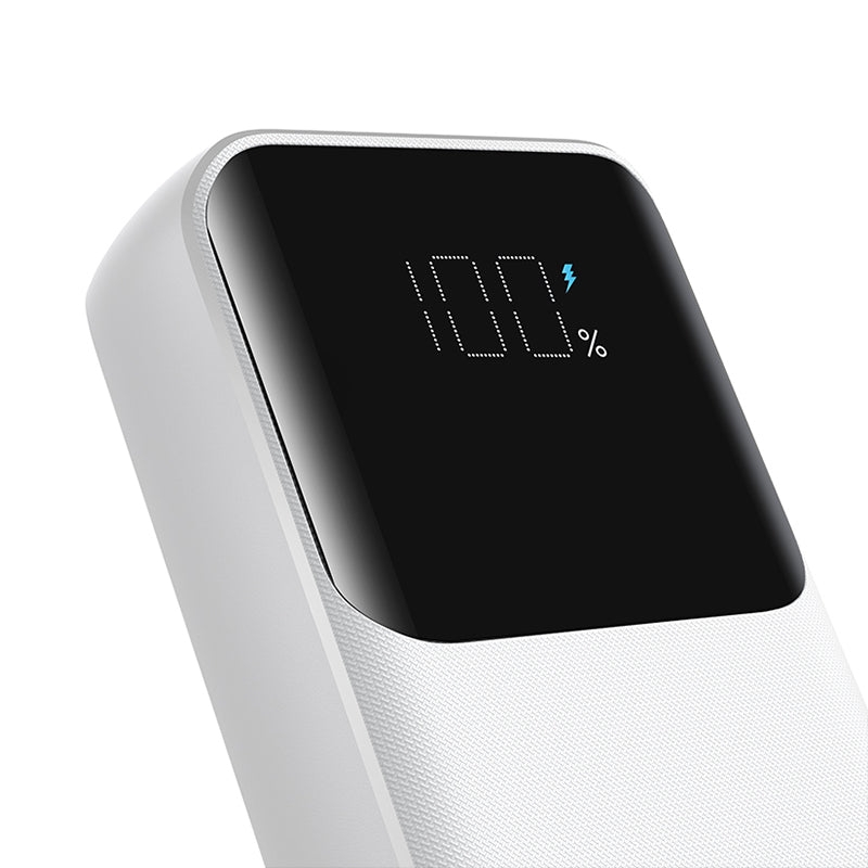 Mini išorinė baterija su integruotais laidais Joyroom JR-PBC06 30W 10000mAh - baltas