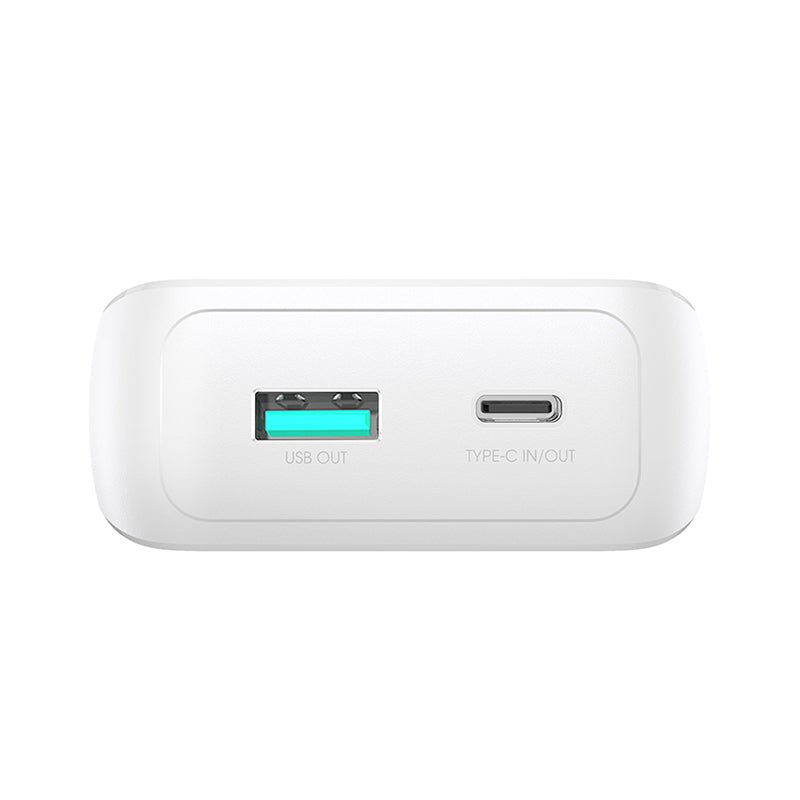 Mini išorinė baterija su integruotais laidais Joyroom JR-PBC06 30W 10000mAh - baltas