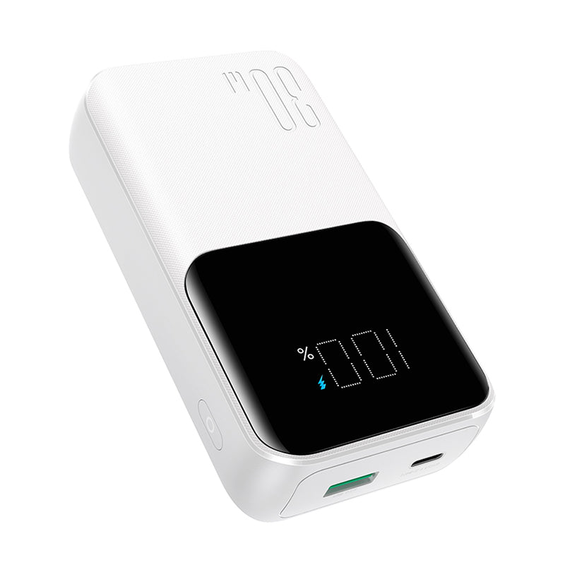 Mini išorinė baterija su integruotais laidais Joyroom JR-PBC06 30W 10000mAh - baltas