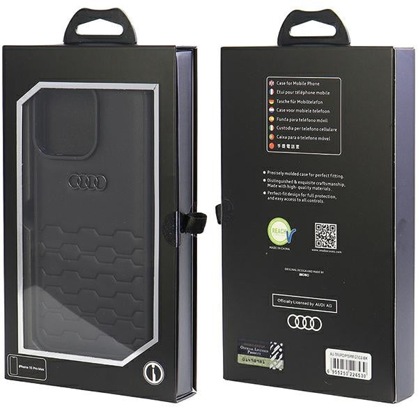 Audi GT Synthetic Leather dėklas iPhone 15 Pro Max – juodas