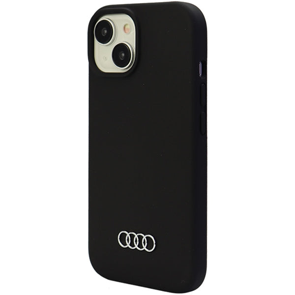 Audi silikoninis dėklas iPhone 15 Plus – juodas