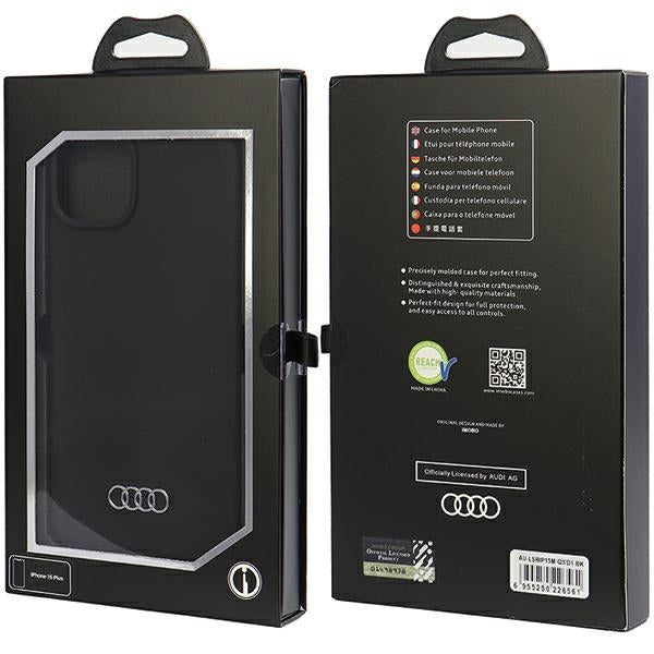 Audi silikoninis dėklas iPhone 15 Plus – juodas