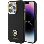 Guess silikoninis dėklas iPhone 15 Pro – juodas