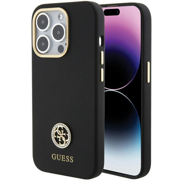 Guess silikoninis dėklas iPhone 15 Pro – juodas