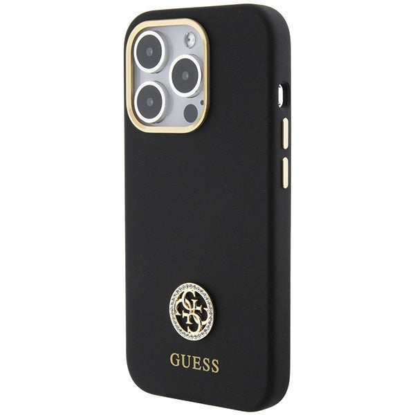 Guess silikoninis dėklas iPhone 15 Pro – juodas