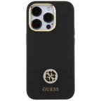 Guess silikoninis dėklas iPhone 15 Pro – juodas