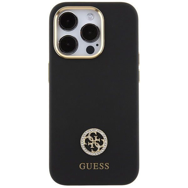 Guess silikoninis dėklas iPhone 15 Pro – juodas