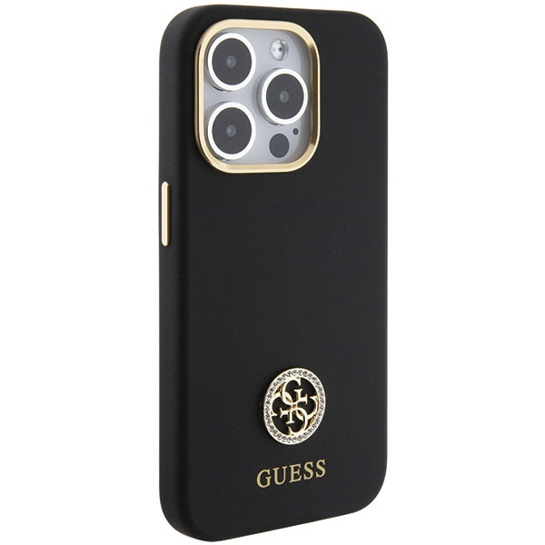 Guess silikoninis dėklas iPhone 15 Pro – juodas