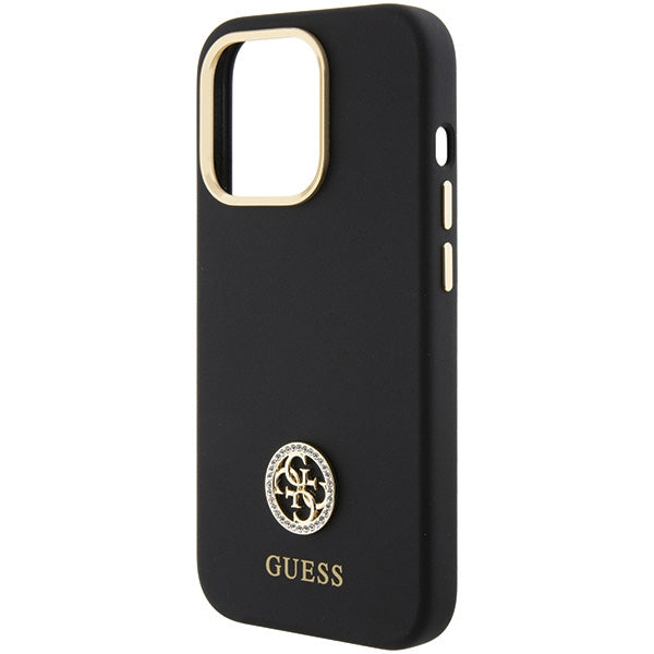 Guess silikoninis dėklas iPhone 15 Pro – juodas
