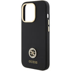Guess silikoninis dėklas iPhone 15 Pro – juodas