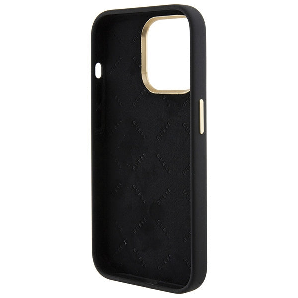 Guess silikoninis dėklas iPhone 15 Pro – juodas