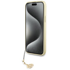 Guess 4G Charm dėklas iPhone 15 Plus – pilkas