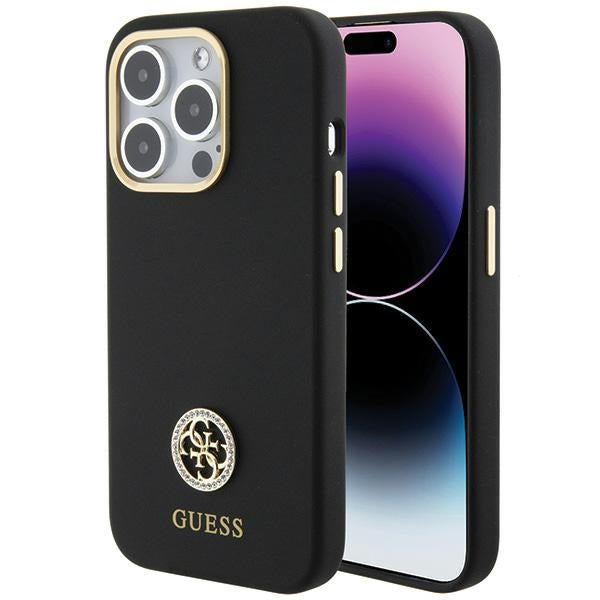 Guess silikoninis dėklas iPhone 15 Pro Max – juodas