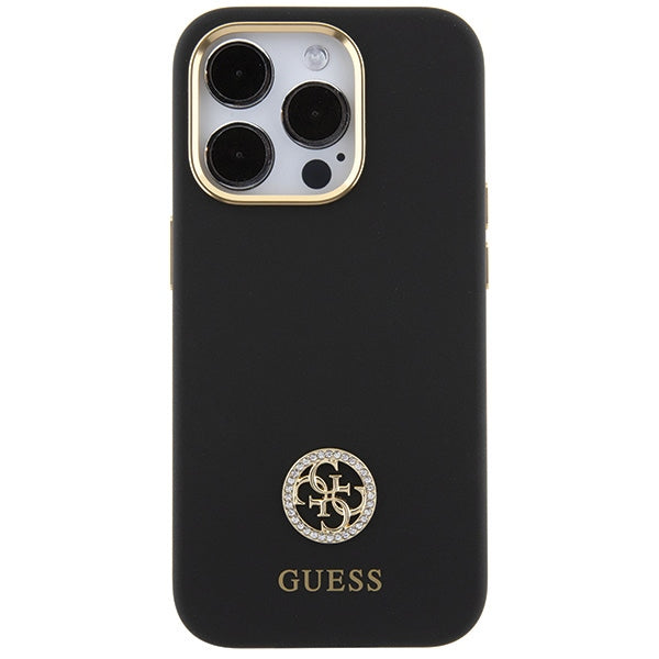 Guess silikoninis dėklas iPhone 15 Pro Max – juodas