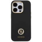Guess silikoninis dėklas iPhone 15 Pro Max – juodas
