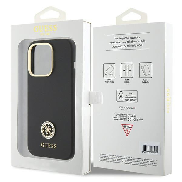 Guess silikoninis dėklas iPhone 15 Pro Max – juodas
