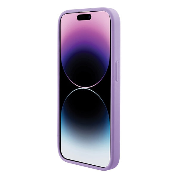 Guess Saffiano MagSafe dėklas iPhone 15 Pro – violetinis -- iPhone 15 Pro