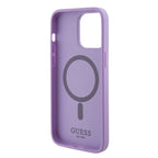 Guess Saffiano MagSafe dėklas iPhone 15 Pro – violetinis -- iPhone 15 Pro