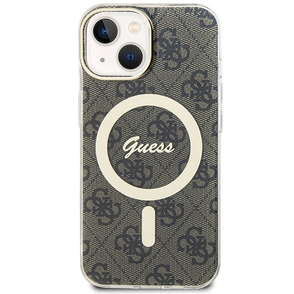 Guess 4G MagSafe dėklas iPhone 15 Plus – rudas
