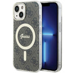 Guess 4G MagSafe dėklas iPhone 15 – rudas