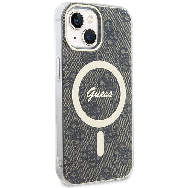 Guess 4G MagSafe dėklas iPhone 15 – rudas