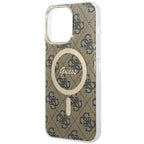 Guess MagSafe dėklas iPhone 15 Pro Max – rudas