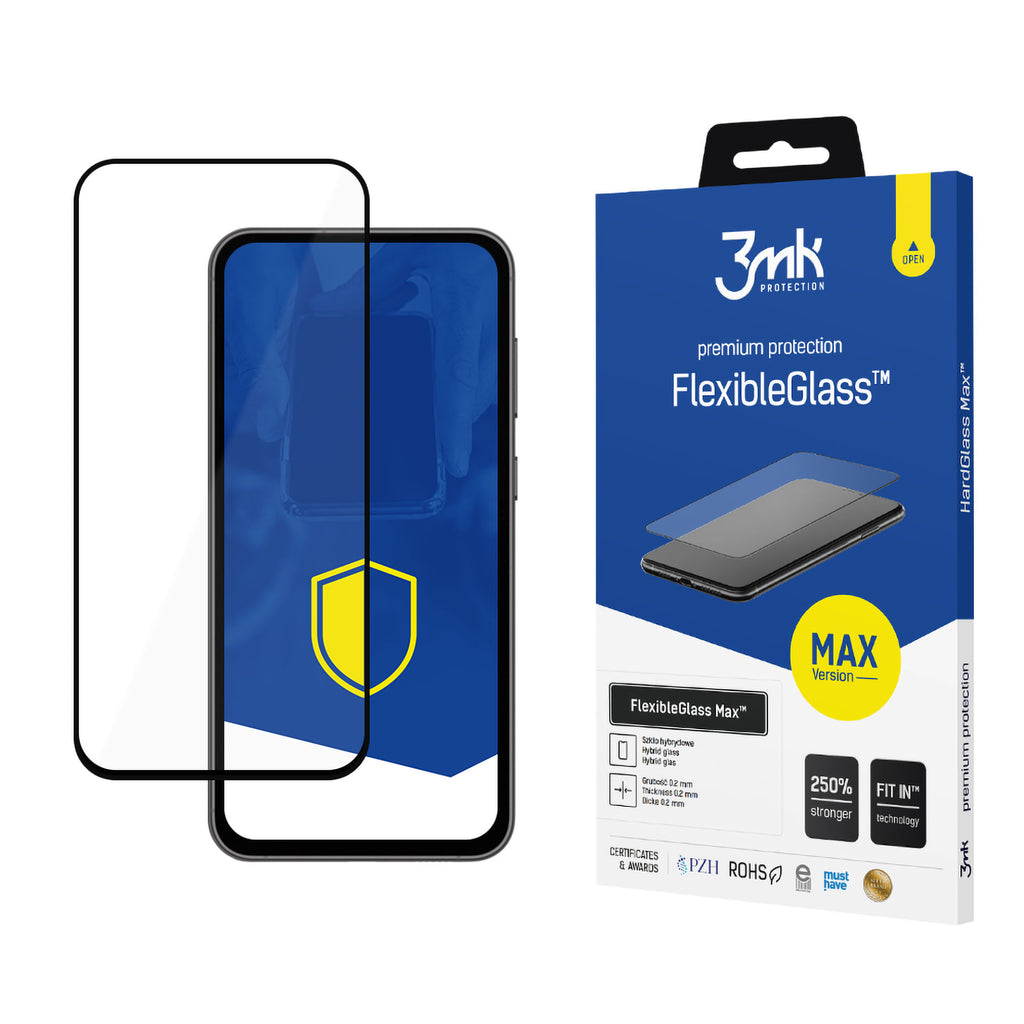 3mk FlexibleGlass Max Black Hybrid Glass skirtas Samsung Galaxy S23 FE
