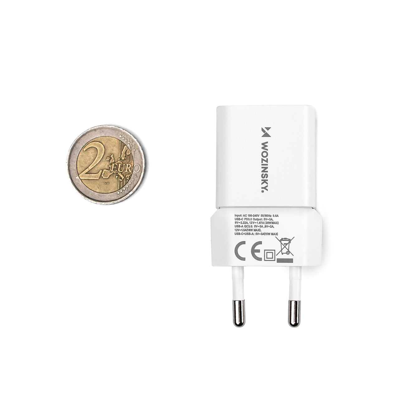 Wozinsky sieninis įkroviklis CMWCW 20W USB-C / USB-A - baltas