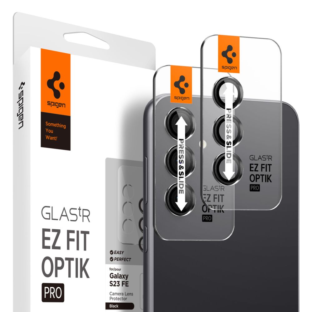 Spigen Optik.TR kameros stikliukas Galaxy S23 FE – juodas (2 vnt.)