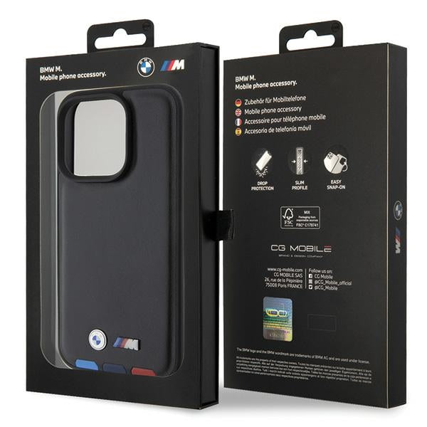 BMW odinis dėklas iPhone 15 Pro – juodas, Tricolor