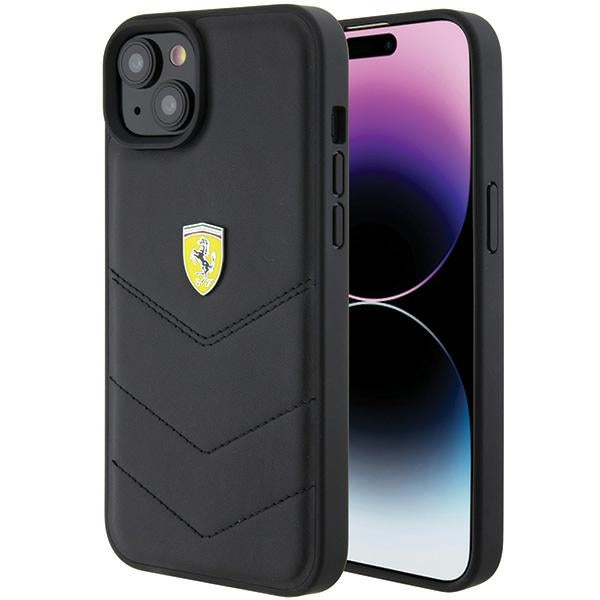 Ferrari odinis dėklas iPhone 15 Plus – juodas