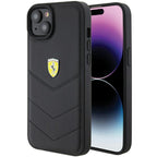 Ferrari odinis dėklas iPhone 15 Plus – juodas
