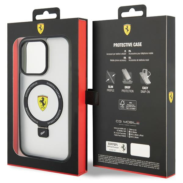 Ferrari MagSafe dėklas iPhone 15 Pro – skaidrus