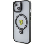 Ferrari MagSafe dėklas su stovu iPhone 15 – juodas -- iPhone 15