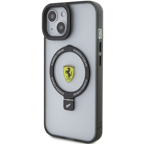 Ferrari MagSafe dėklas su stovu iPhone 15 – juodas -- iPhone 15