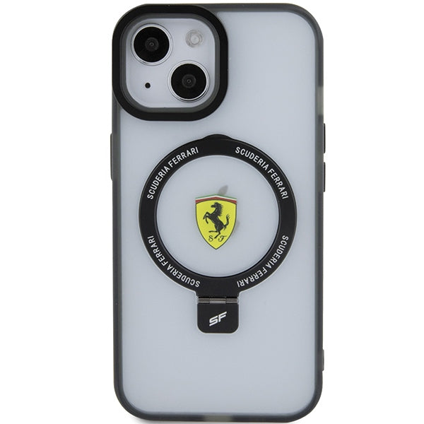 Ferrari MagSafe dėklas su stovu iPhone 15 – juodas -- iPhone 15