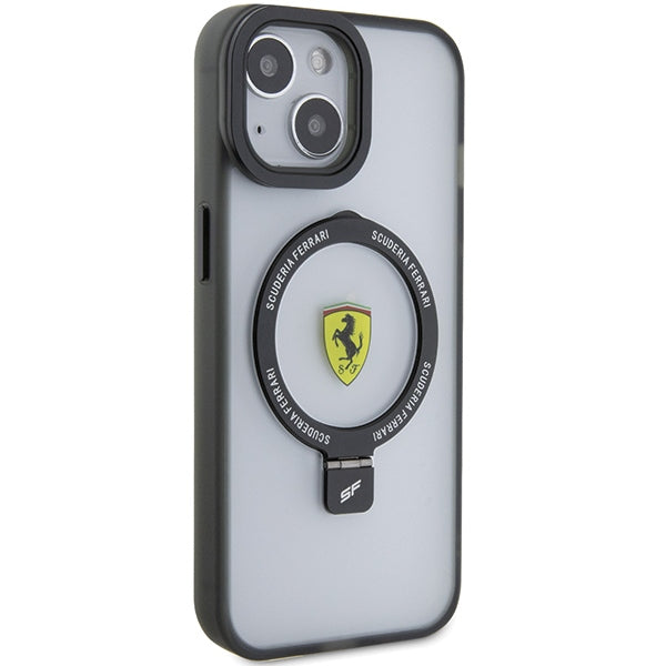 Ferrari MagSafe dėklas su stovu iPhone 15 – juodas -- iPhone 15