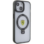 Ferrari MagSafe dėklas su stovu iPhone 15 – juodas -- iPhone 15