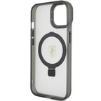 Ferrari MagSafe dėklas su stovu iPhone 15 – juodas -- iPhone 15