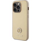 Guess dėklas iPhone 15 Pro – auksinis, 4G Strass