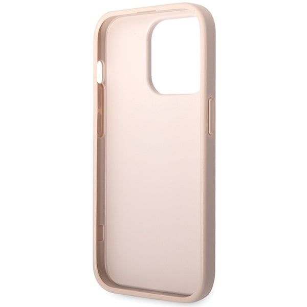 Guess GUHCP15X4GMGPI iPhone 15 Pro Max 6.7" rožinis/rožinis kietas dėklas 4G Didelis metalinis logotipas